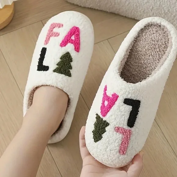LAST ONE! NEW Cozy White Fuzzy Slippers. Fa La La - Picture 6 of 6